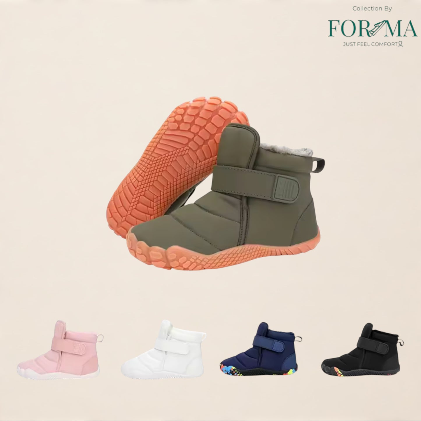 Children Barefoot Snow Boots – Wide Toe Warm Non-Slip Winter Sneakers - FORMA SHOES